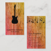 音楽ノートが付いているギターのミュージシャンの名刺 名刺 (正面/裏面)