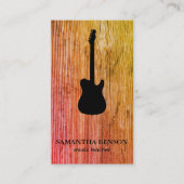 音楽ノートが付いているギターのミュージシャンの名刺 名刺 (正面)