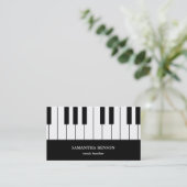 音楽ノートが付いているピアノミュージシャンの名刺 名刺 (スタンド正面)