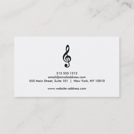 音楽ノートが付いているピアノミュージシャンの名刺 名刺 (裏面)