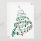 音楽ノートが付いている抽象的なクリスマスツリー シーズンカード (正面/裏面)
