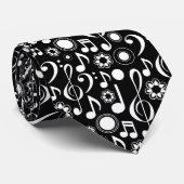 音楽ノートとクレフ、 音符記号 – 白（黒） ネクタイ (ロール)