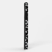 音楽ノートとクレフ、 音符記号 – 白（黒） Case-Mate iPhoneケース (裏面/右)