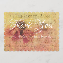 音楽ノートとデイジーありがとう サンキューカード