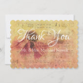 音楽ノートとデイジーありがとう サンキューカード (正面)