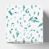 音楽ノートとハートパターンティール(緑がかった色)と白 フェイバーボックス (上部)