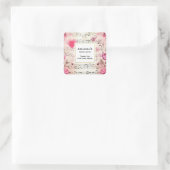 音楽ノートとバラヴィンテージありがとうビジネス スクエアシール (バッグ)