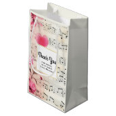 音楽ノートとバラヴィンテージパーティーありがとう スモールペーパーバッグ (裏面アングル)