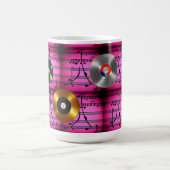 音楽ノートとレコード コーヒーマグカップ (中央)