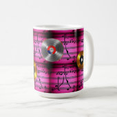 音楽ノートとレコード コーヒーマグカップ (正面右)