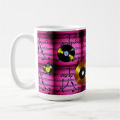 音楽ノートとレコード コーヒーマグカップ (左)