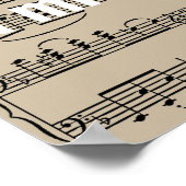 音楽ノートと引用文 ポスター (角)
