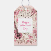 音楽ノートと花エレガントバレンタインデー ギフトタグ (正面)