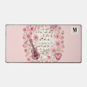 音楽ノートと花エレガント デスクマット (正面)