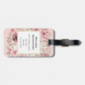 音楽ノートと花レトロスタイルモノグラム ラゲッジタグ (裏面横)