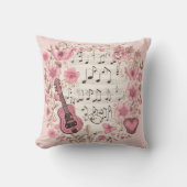 音楽ノートと花レトロスタイル クッション (正面)