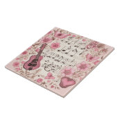 音楽ノートと花レトロスタイル タイル (側面)