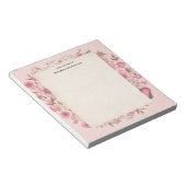 音楽ノートと花レトロスタイル ノートパッド (アングル)