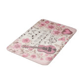 音楽ノートと花レトロスタイル バスマット (アングル)