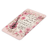 音楽ノートと花レトロスタイル マグネット (左側)