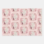 音楽ノートと花レトロスタイル ラッピングペーパーシート (正面)