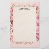 音楽ノートと花レトロスタイル 便箋 (正面)