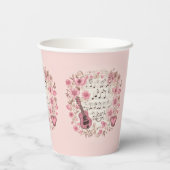 音楽ノートと花レトロスタイル 紙コップ (裏面)