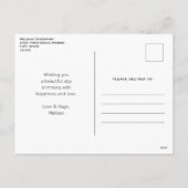 音楽ノートと花レトロバレンタインデー シーズンポストカード (裏面)