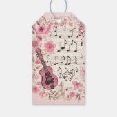 音楽ノートと花レトロパーティーありがとう ギフトタグ (裏面)