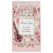 音楽ノートと花レトロパーティーありがとう スモールペーパーバッグ (裏面)