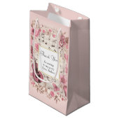 音楽ノートと花レトロパーティーありがとう スモールペーパーバッグ (正面アングル)