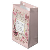 音楽ノートと花レトロパーティーありがとう スモールペーパーバッグ (裏面アングル)