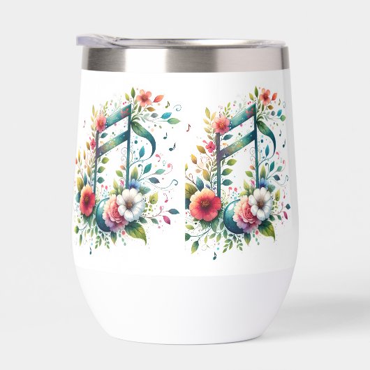 音楽ノートと花 (右面)