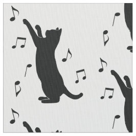 音楽ノートと遊んでいる猫 ファブリック