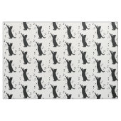 音楽ノートと遊んでいる猫 ファブリック (ファットクウォーター)