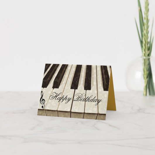 音楽ノートと鍵_ カード (正面)