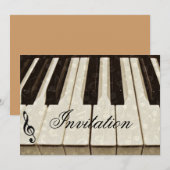 音楽ノートと鍵_ 招待状 (正面/裏面)