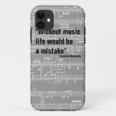 音楽ノートと音楽をテーマにした引用文 Case-Mate iPhoneケース (裏面)