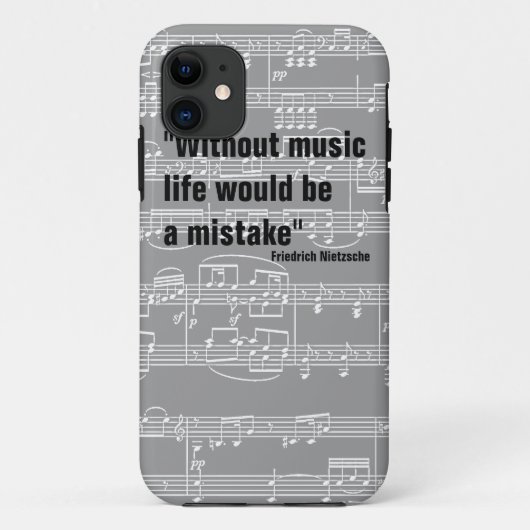 音楽ノートと音楽をテーマにした引用文 Case-Mate iPhoneケース (裏面)