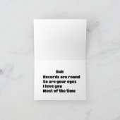 音楽ノートに囲まれたトップビューレコード カード (内部)