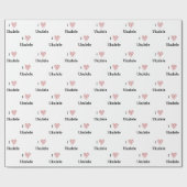 音楽ノートのウクレレ赤いハートが大好き ラッピングペーパー (フラット)