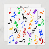 音楽ノートのカスタマイズ可能な招待状数々の- 招待状 (正面/裏面)