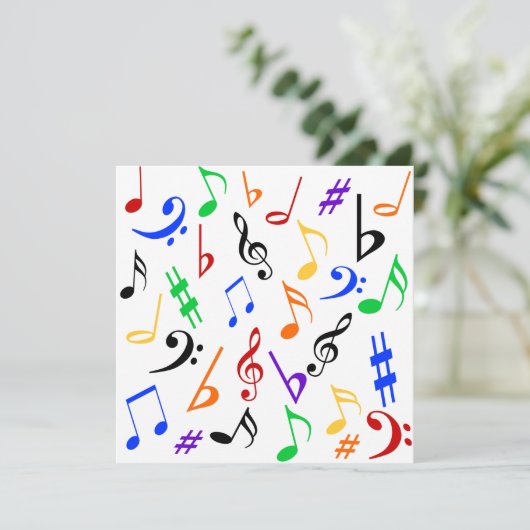 音楽ノートのカスタマイズ可能な招待状数々の- 招待状 (スタンド正面)