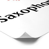 音楽ノートのサックス赤いハートが大好き ポスター (角)