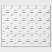 音楽ノートのサックス赤いハートが大好き ラッピングペーパー (フラット)