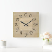 音楽ノートのスケール、旧式な一見 スクエア壁時計 (ホーム)