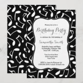 音楽ノートのテーマの誕生日パーティー招待状 招待状 (正面/裏面)