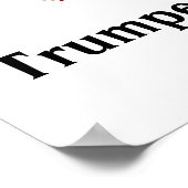 音楽ノートのトランペット赤いハートが大好き ポスター (角)