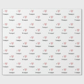 音楽ノートのトランペット赤いハートが大好き ラッピングペーパー (フラット)