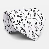 音楽ノートのネクタイ – 白と黒by Heard_ ネクタイ (ロール)